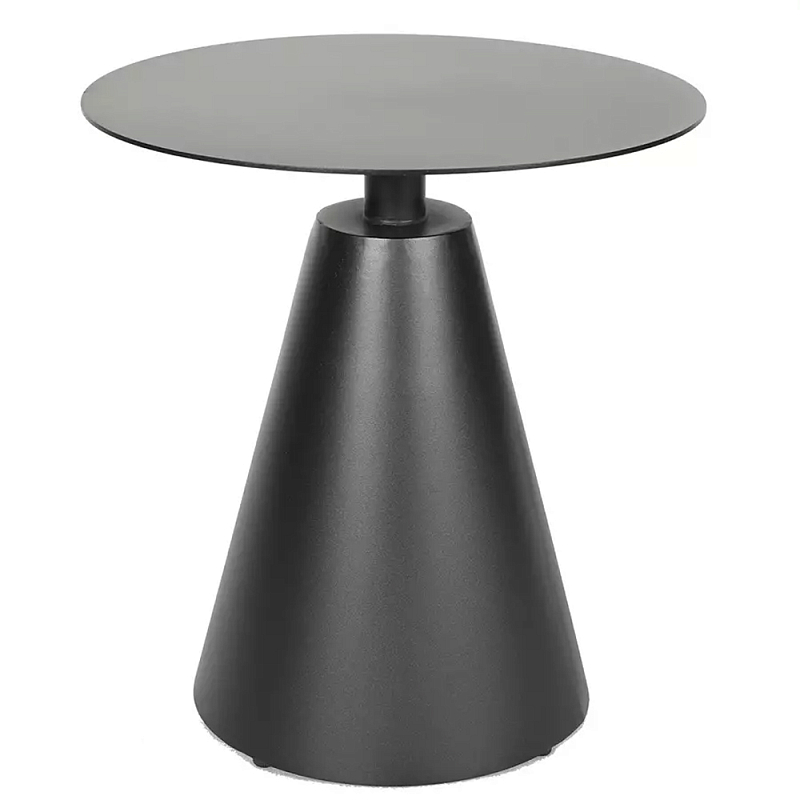Кофейный столик с круглой столешницей на конусообразном основании Welded Aluminum Table Черный Бежевый Кофейный столик с круглой столешницей на конусообразном основании Welded Aluminum Table Черный Бежевый в Кирове | Loft Concept