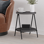 Стол приставной с 2-мя круглыми столешницами цвета антрацит ESSEL SIDE TABLE ANTHRACITE варинант исполнения - 4 | Loft Concept в Кирове