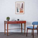 Стол письменный из массива бука с 2-мя ящиками красный Wenge Light варинант исполнения - 5 | Loft Concept в Кирове