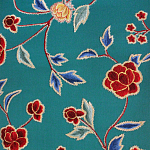 Обои с вышивкой ручной работы Flora Rio colourway on Liso Pine wool sateen варинант исполнения - 3 | Loft Concept в Кирове