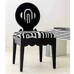 Дизайнерский стул с круглой деревянной спинкой Black and White Clover варинант исполнения - 5 | Loft Concept в Кирове