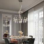 Люстра подвесная из металла с хрустальными прозрачными подвесками Quasar 81 варинант исполнения - 12 | Loft Concept в Кирове