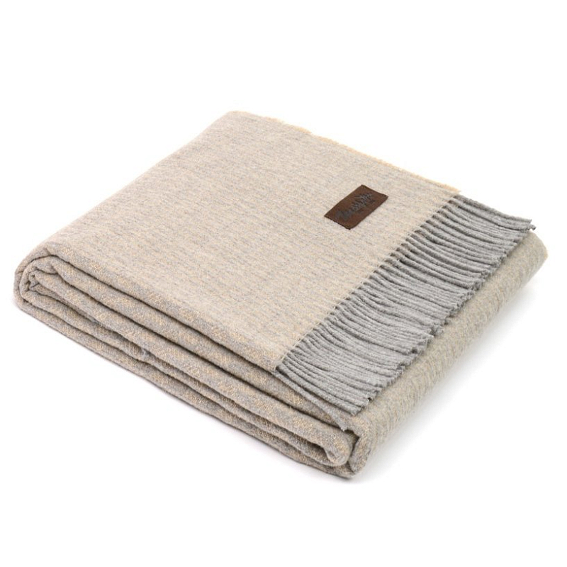 Плед GRIFONE 0004 Marzotto Бежево-серый в Кирове | Loft Concept 