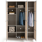 Шкаф с тремя дверцами из плетеного ротанга Tomio Wicker Furniture варинант исполнения - 5 | Loft Concept в Кирове