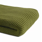 Плед из хлопка жемчужной вязки оливкового цвета Waffle Comfort варинант исполнения - 2 | Loft Concept в Кирове