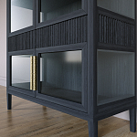 Витрина Primo со стеклянными фасадами и 2 ящиками Черный дуб варинант исполнения - 4 | Loft Concept в Кирове