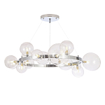 Люстра круглая подвесная с 15-ю прозрачными шарообразными плафонами из стекла Iona chandelier варинант исполнения - 5 | Loft Concept в Кирове
