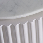 Тумбочка белая овальная с мраморной столешницей Thoroughbass варинант исполнения - 3 | Loft Concept в Кирове