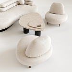 Кресло Vinsen обивка букле молочного цвета варинант исполнения - 3 | Loft Concept в Кирове