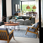 Кресло с каркасом из массива дуба Deniaud Oak Grey Armchair варинант исполнения - 6 | Loft Concept в Кирове