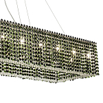 Прямоугольная люстра с хрустальными подвесками Crystal Art Chrome Green Rectangular Chandelier варинант исполнения - 3 | Loft Concept в Кирове