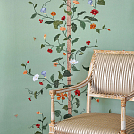 Обои с вышивкой ручной работы Floral Lattice Original colourway on wool sateen варинант исполнения - 1 | Loft Concept в Кирове