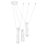 Подвесной светильник белого цвета с 3-мя изогнутыми плафонами Flow Loop варинант исполнения - 2 | Loft Concept в Кирове