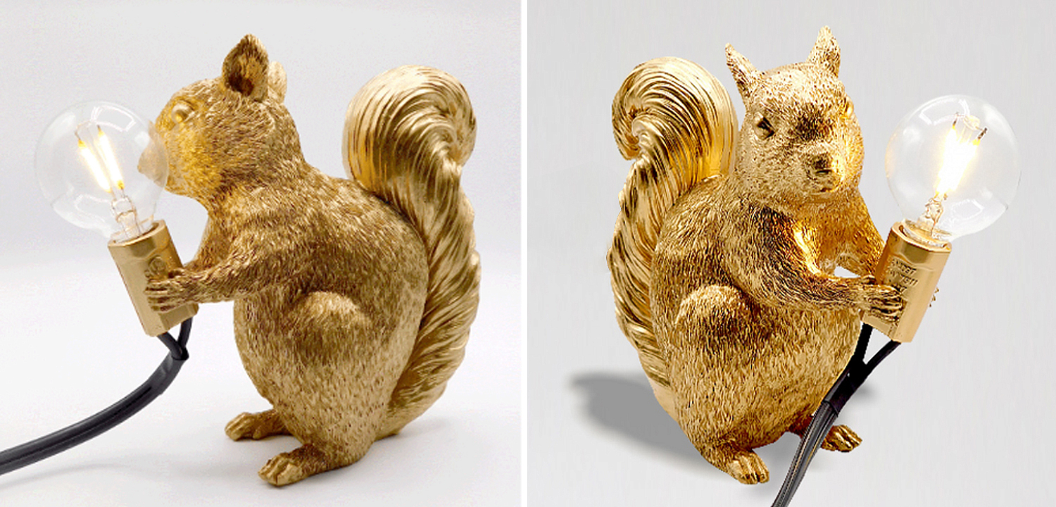 Настольная лампа белка Gold Squirrel Lamp - Loft-Concept в Кирове