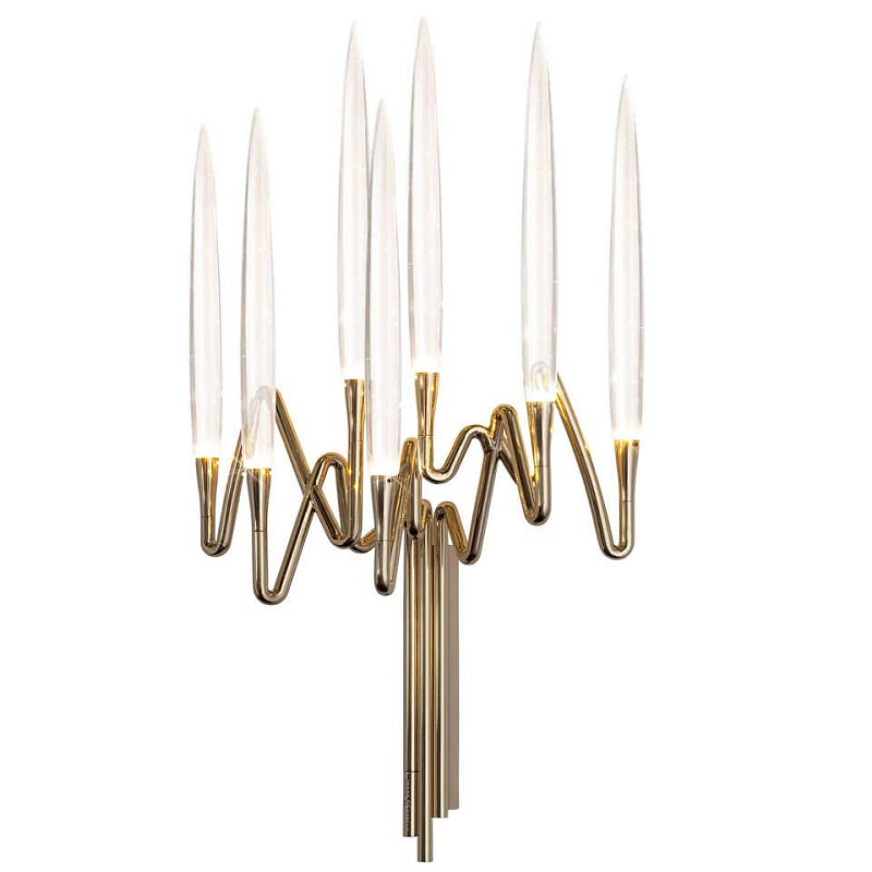 Бра Golden candle 3 Wall Sconce 7 ламп Прозрачный Золотой Бра Golden candle 3 Wall Sconce 7 ламп Прозрачный Золотой в Кирове | Loft Concept