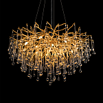 Люстра подвесная с прозрачными стеклянными подвесками в форме капель Диаметр 80 см Droplet Chandelier варинант исполнения - 15 | Loft Concept в Кирове