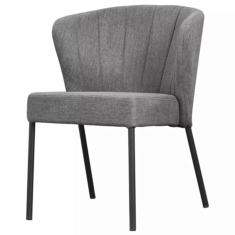 Стул серый с широкой закругленной спинкой Chair Gray Attractive Серый Стул серый с широкой закругленной спинкой Chair Gray Attractive Серый в Кирове | Loft Concept
