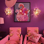 Картина Фламинго вышивка бисер Flamingo Beaded Wall Art варинант исполнения - 2 | Loft Concept в Кирове