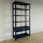 Стеллаж Elsa Dreams Blue со стеклянными полками и ящиком варинант исполнения - 1 | Loft Concept в Кирове