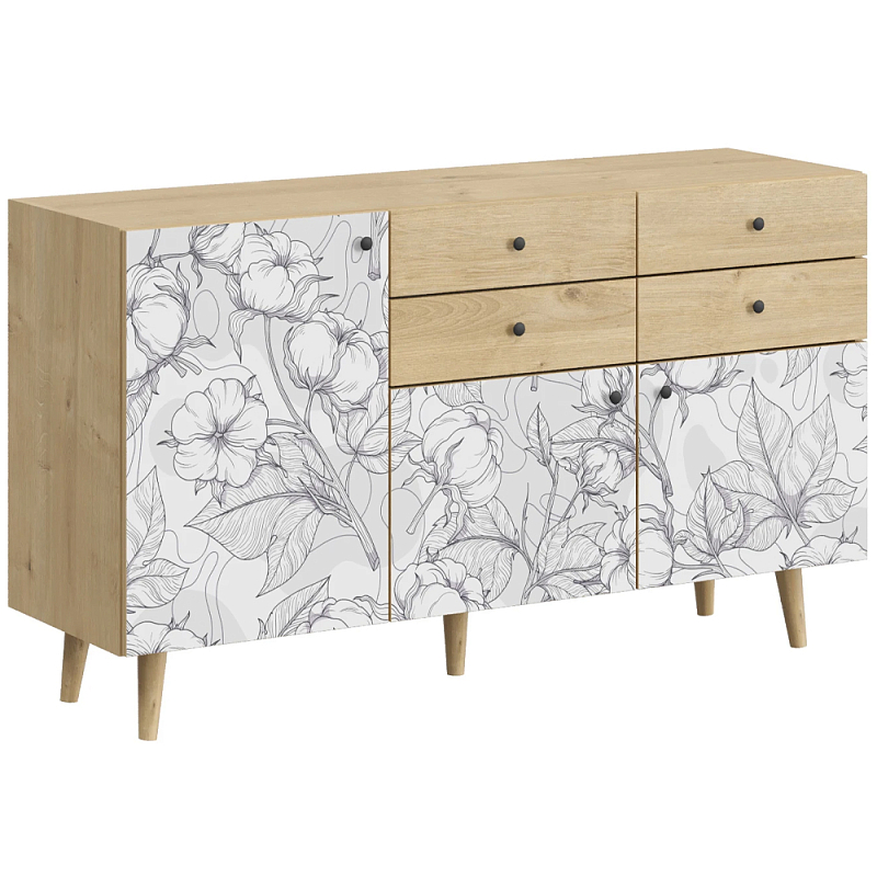 Буфет с принтом на дверцах Elise Cupboard Мульти Древесина Буфет с принтом на дверцах Elise Cupboard Мульти Древесина в Кирове | Loft Concept