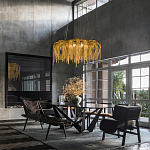 Люстра круглая подвесная с металлическими дугами и длинными цепочками 80 см Atlantis Chain варинант исполнения - 17 | Loft Concept в Кирове