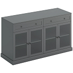 Широкая тумба с ящиками и стеклянными дверцами Percent Glass Cabinet варинант исполнения - 2 | Loft Concept в Кирове