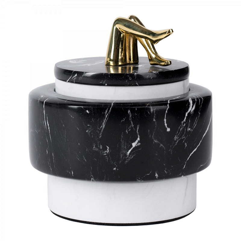 Шкатулка Kelly Wearstler SMALL MELANGE JAR Белый Черный Глянцевое золото Шкатулка Kelly Wearstler SMALL MELANGE JAR Белый Черный Глянцевое золото в Кирове | Loft Concept