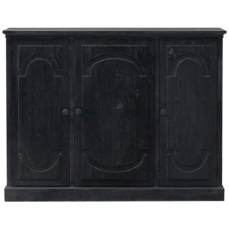 Комод деревянный Ildefonso Black Chest of Drawers Черный Бежевый Комод деревянный Ildefonso Black Chest of Drawers Черный Бежевый в Кирове | Loft Concept