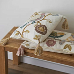 Чехол на подушку с кисточками и вышивкой птиц Ethnic mix Birds Square варинант исполнения - 5 | Loft Concept в Кирове