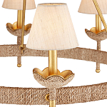 Люстра из кованого железа с отделкой плетеной веревкой и сусальным золотом Parisian Style варинант исполнения - 2 | Loft Concept в Кирове