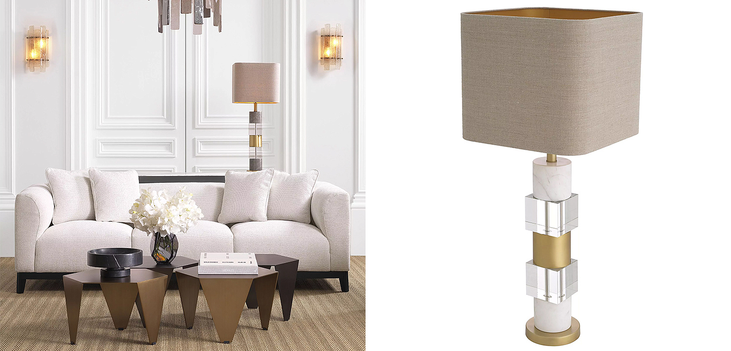 Настольная лампа Eichholtz Table Lamp Cullingham White Marble Настольная лампа Eichholtz Table Lamp Cullingham White Marble - Loft-Concept в Кирове