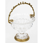 Чаша из прозрачного стекла на ножке с бронзовой ручкой в виде ветки Eden Garden варинант исполнения - 2 | Loft Concept в Кирове