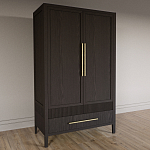 Шкаф платяной Primo с выдвижными ящиками шпон Темный орех варинант исполнения - 3 | Loft Concept в Кирове