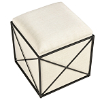 Пуф бежевый с черной металлической рамой Beige Pouf варинант исполнения - 3 | Loft Concept в Кирове