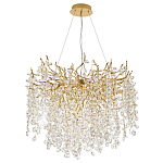 Люстра с хрустальными подвесками на металлических ветках Fairytree Light Gold Chandelier 14 варинант исполнения - 2 | Loft Concept в Кирове