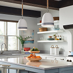 Подвесной светильник белый колоколообразный с декоративной обмоткой из веревки Hinkley варинант исполнения - 8 | Loft Concept в Кирове