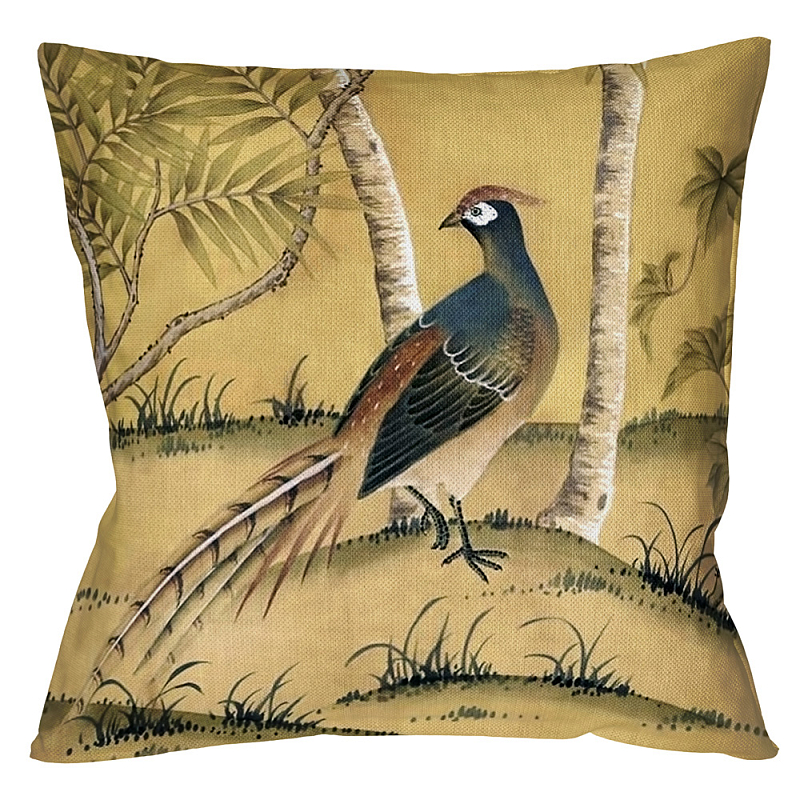 Декоративная подушка Beige and Green Chinoiserie 6 Бежевый Декоративная подушка Beige and Green Chinoiserie 6 Бежевый в Кирове | Loft Concept