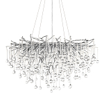 Люстра подвесная с прозрачными стеклянными подвесками в форме капель Диаметр 80 см Droplet Chandelier варинант исполнения - 1 | Loft Concept в Кирове