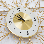 Часы настенные из металла золотые с белым циферблатом Current Time варинант исполнения - 2 | Loft Concept в Кирове