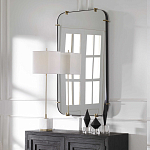 Зеркало настенное в черной металлической раме Mirror Cardinal варинант исполнения - 6 | Loft Concept в Кирове