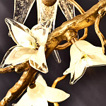 Люстра в виде золотой ветки с цветами и птичками Marvelous Garden варинант исполнения - 8 | Loft Concept в Кирове