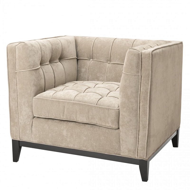 Кресло Eichholtz Chair Aldgate Greige Бежево-серый Черный Кресло Eichholtz Chair Aldgate Greige Бежево-серый Черный в Кирове | Loft Concept
