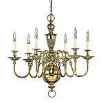 Люстра цвета латунь с 6-ю лампами в форме свечей в классическом стиле Hinkley варинант исполнения - 1 | Loft Concept в Кирове