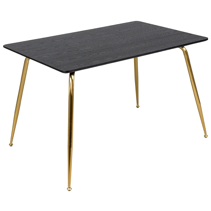 Обеденный стол на металлических ножках Casey Brass Dining Table Черный Коричневый Латунь Обеденный стол на металлических ножках Casey Brass Dining Table Черный Коричневый Латунь в Кирове | Loft Concept