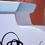 Ваза плоская белая с абстрактными черными линиями в форме лиц Faces of Imagination варинант исполнения - 5 | Loft Concept в Кирове