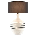 Настольная лампа фактурная с черными круговыми линиями на корпусе Recess варинант исполнения - 2 | Loft Concept в Кирове