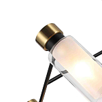 Люстра потолочная с 6-ю цилиндрическими плафонами из стекла и черным каркасом Noir Poise варинант исполнения - 2 | Loft Concept в Кирове