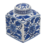 Ваза с крышкой в китайском стиле Oriental Blue & White Ornament Vases варинант исполнения - 1 | Loft Concept в Кирове