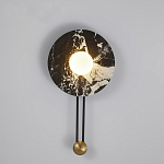 Бра круглое с каменным основанием и плафоном из стекла в форме шара Shaw Marble Lighting варинант исполнения - 2 | Loft Concept в Кирове