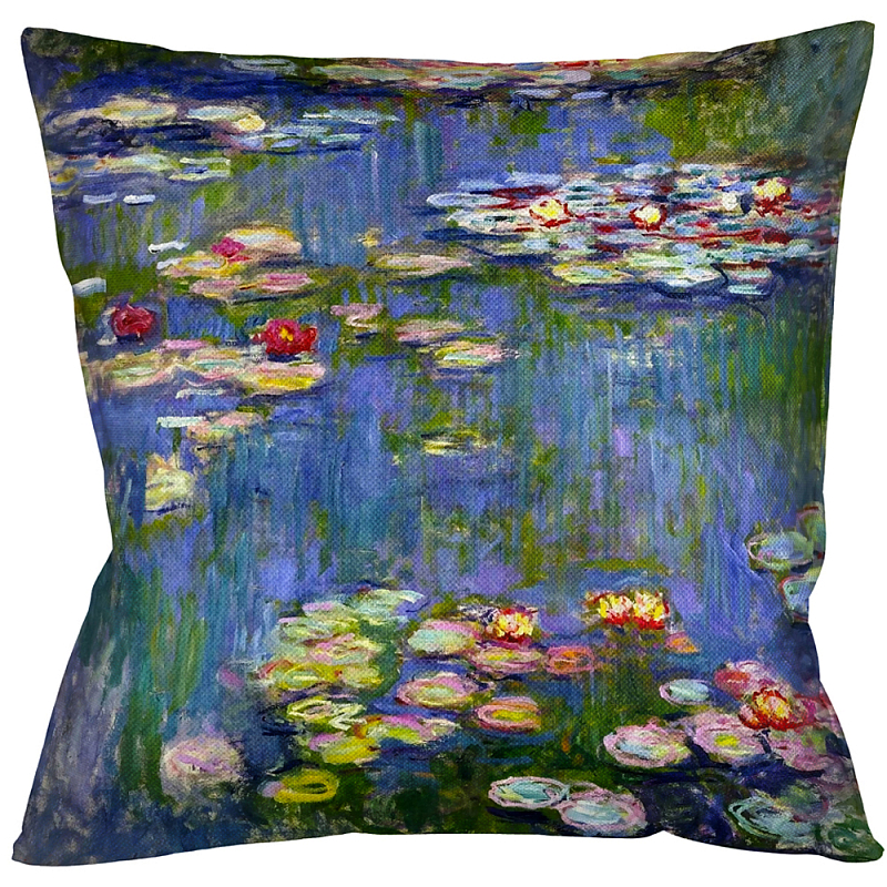 Подушка декоративная Лилии Impressionism in Art Мульти Бежевый Подушка декоративная Лилии Impressionism in Art Мульти Бежевый в Кирове | Loft Concept
